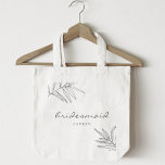 Moderne Minimalistische Foliage Bridesmaid Tote Ba Tragetasche<br><div class="desc">Maßgeschneiderte Totentasche mit modernem Design aus schwarz-weißem Blattwerk.</div>