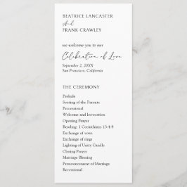 Moderne Minimalistische, formelle Hochzeit Programm