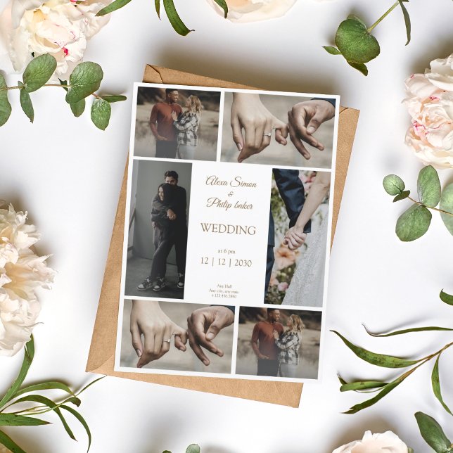 Moderne, minimalistische Foto-Collage Einladung (1)