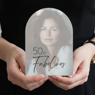 Moderne Minimalistische Foto Fünfzig & Fantastisch Einladung