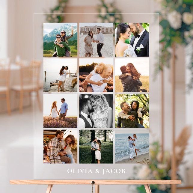 Moderne Minimalistische Foto Galerie Hochzeit Acrylschild (Von Creator hochgeladen)