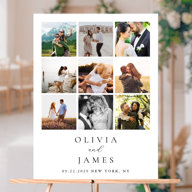 Moderne Minimalistische Foto Galerie Hochzeit Acrylschild (Von Creator hochgeladen)