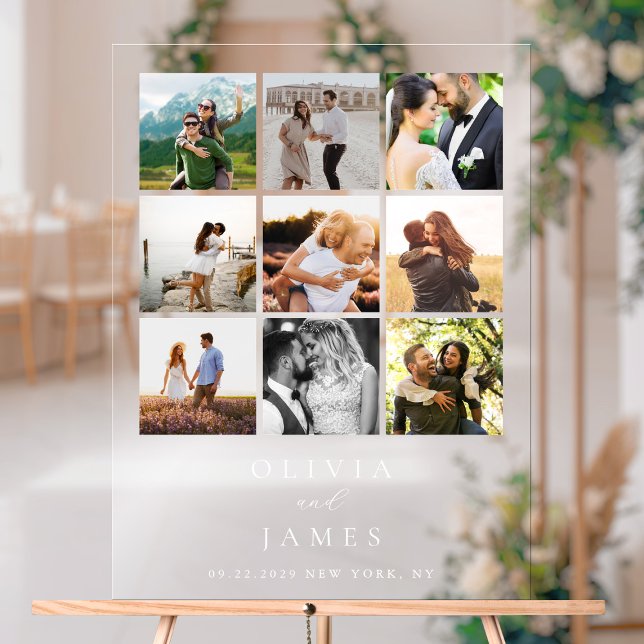 Moderne Minimalistische Foto Galerie Hochzeit Acrylschild (Von Creator hochgeladen)