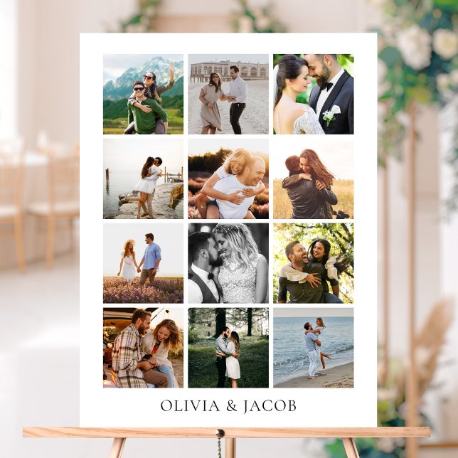 Moderne Minimalistische Foto Galerie Hochzeit Acrylschild (Von Creator hochgeladen)