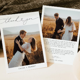 Moderne Minimalistische Foto-Hochzeit Danke Karte