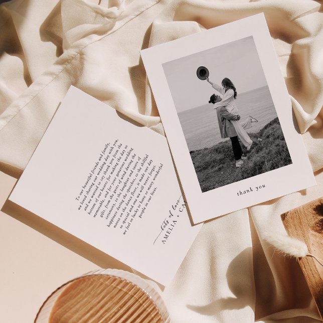 Moderne Minimalistische Foto-Hochzeit Dankeskarte (Von Creator hochgeladen)