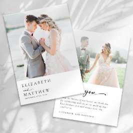 Moderne Minimalistische Foto-Hochzeit Dankeskarte