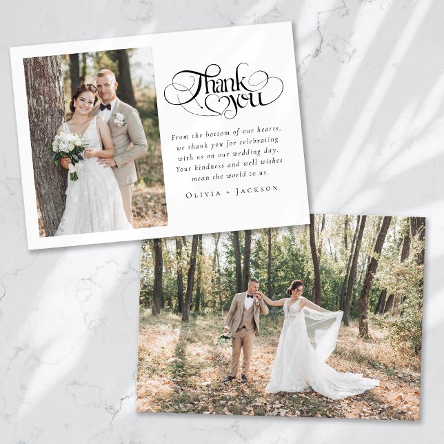 Moderne Minimalistische Foto-Hochzeit Dankeskarte (Von Creator hochgeladen)