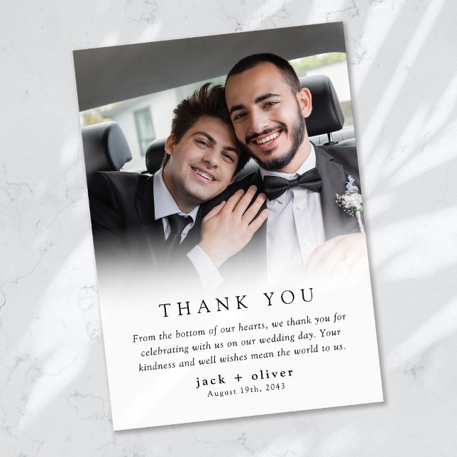 Moderne Minimalistische Foto-Hochzeit Dankeskarte (Von Creator hochgeladen)