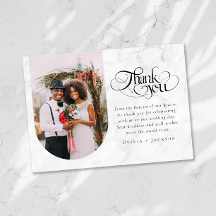 Moderne Minimalistische Foto-Hochzeit Dankeskarte