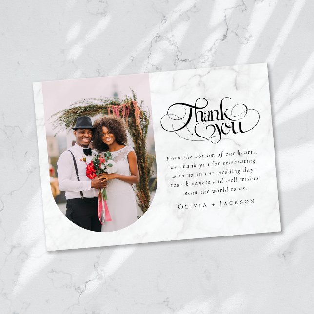 Moderne Minimalistische Foto-Hochzeit Dankeskarte (Von Creator hochgeladen)