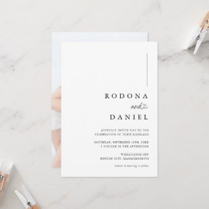 Moderne Minimalistische Foto-Hochzeit Einladung