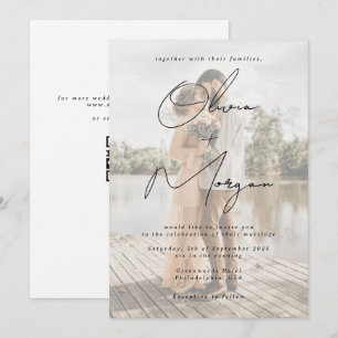 Moderne Minimalistische Foto-Hochzeit Einladung