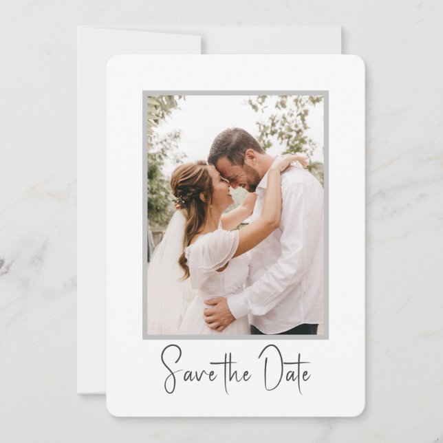 Moderne Minimalistische Foto-Hochzeit Einladung (Vorderseite)
