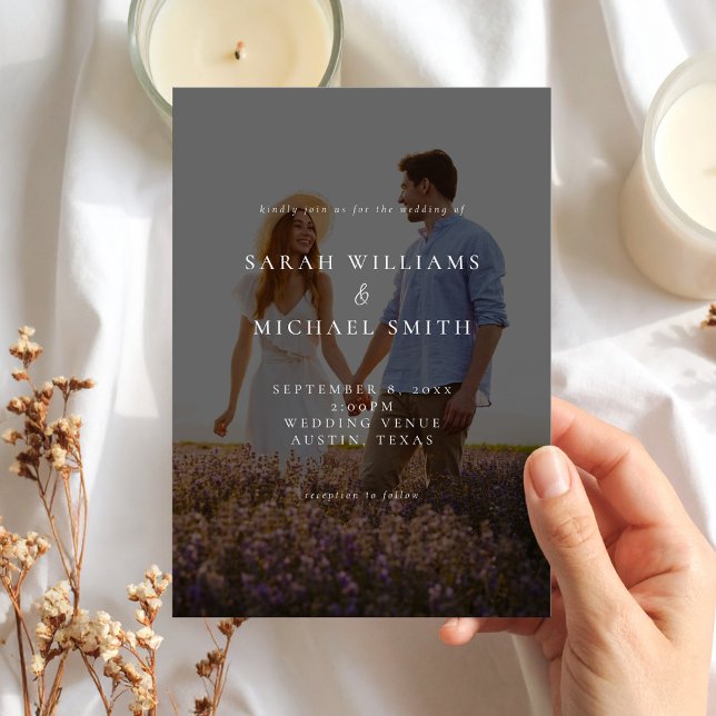 Moderne Minimalistische Foto-Hochzeit Einladung (Von Creator hochgeladen)