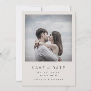 Moderne minimalistische Foto-Hochzeit Heiratsantra Save The Date