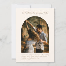 Moderne minimalistische Foto-Hochzeit im Bogen