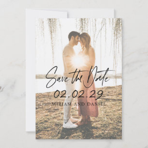 Moderne Minimalistische Foto-Hochzeit Save The Date