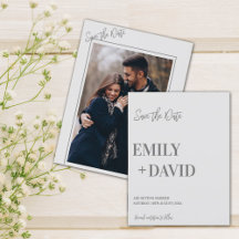 Moderne Minimalistische Foto-Hochzeit spart das Da