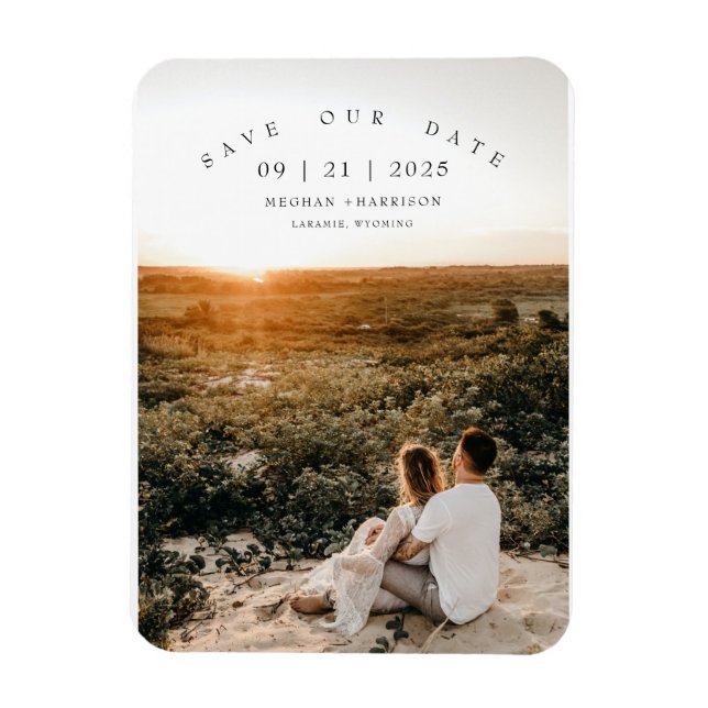 Moderne Minimalistische Foto-Hochzeit spart das Da Magnet (Vertikal)