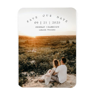 Moderne Minimalistische Foto-Hochzeit Termin merke Magnet