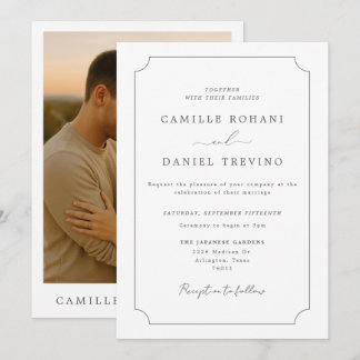 Moderne minimalistische Foto-Hochzeitseinladung Einladung