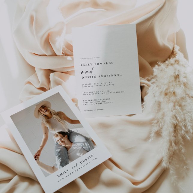 Moderne Minimalistische Foto Hochzeitseinladung Einladung (Von Creator hochgeladen)