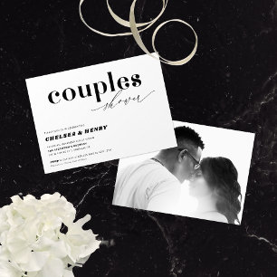 Moderne Minimalistische Foto-Hochzeitspaare-Party Einladung