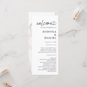 Moderne minimalistische Foto-Hochzeitsprogramm