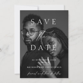 Moderne minimalistische Foto-Overlay-Hochzeit Save The Date