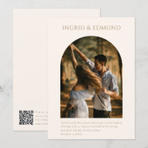 Moderne minimalistische Foto-QR-Code-Hochzeit im B
