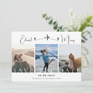 Moderne minimalistische Foto Reise Welt Hochzeit Save The Date