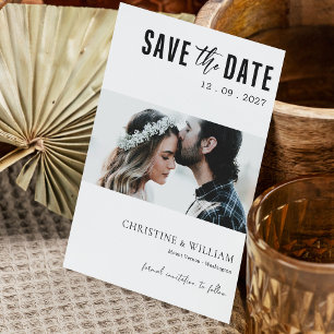 Moderne Minimalistische Foto Save the Date Card