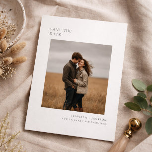 Moderne Minimalistische Foto-Save-the-Date-Karte Save The Date