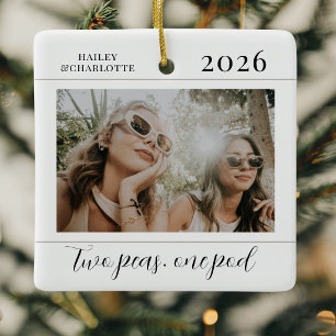 Moderne minimalistische Foto-Weihnachten der beste Keramikornament