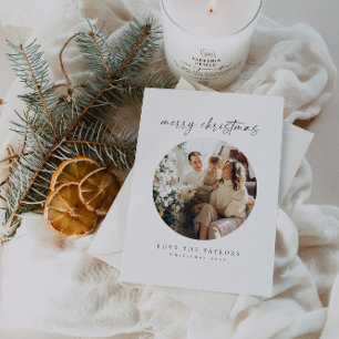 Moderne Minimalistische Foto-Weihnachtskarte Feiertagskarte
