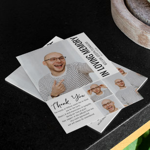 Moderne minimalistische Fotocollage-Gedenk-Dankesc Dankeskarte