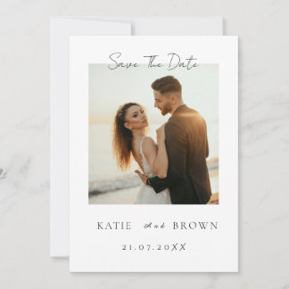 Moderne Minimalistische Fotografie Hochzeitstermin Einladung