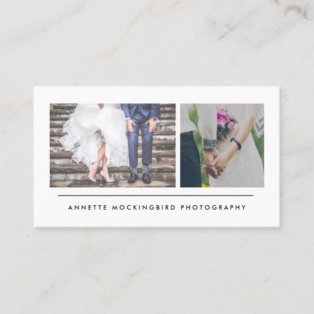 Moderne Minimalistische Fotografie Zwei Fotos Visitenkarte (Vorderseite)