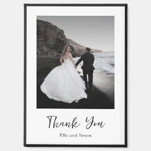 Moderne minimalistische Fotohochzeitstypografie Magnet