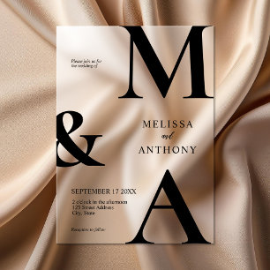 Moderne minimalistische frostige Hochzeit Acryleinladungen