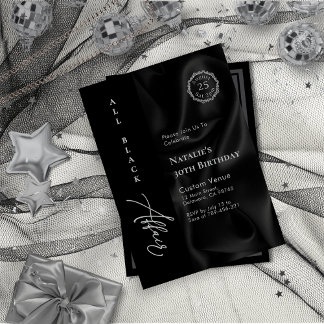 Moderne Minimalistische, ganz schwarze Kleidung fo Einladung