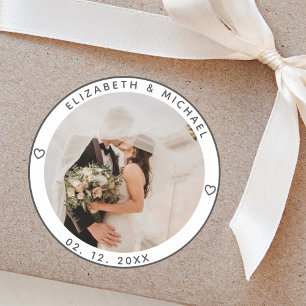 Moderne Minimalistische Gastgeschenk Hochzeit des Runder Aufkleber