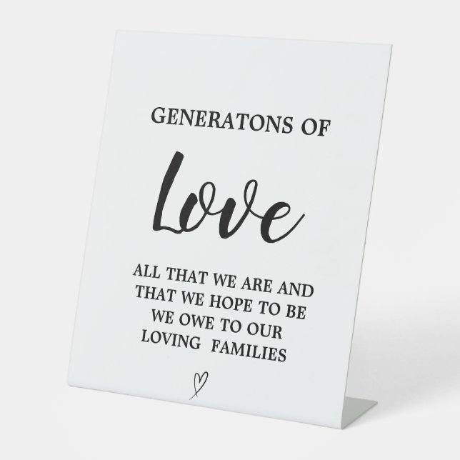 Moderne minimalistische Generationen von Liebe Hoc Sockelschild (Vorderseite)