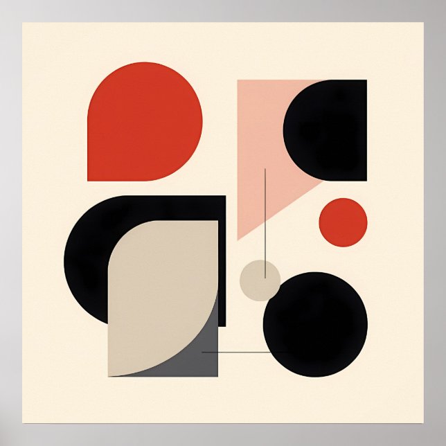 Moderne Minimalistische Geometrie Poster (Vorne)