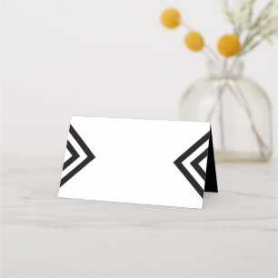 Moderne Minimalistische Geometrie Weiß und Schwarz Platzkarte