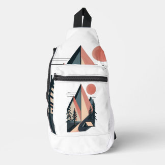 Moderne minimalistische geometrische Bergcampingku Crossbody Bag
