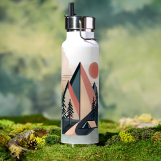 Moderne minimalistische geometrische Bergcampingku Trinkflasche
