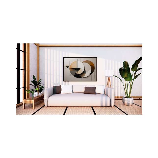 Moderne Minimalistische geometrische Kreise Abstra Fotodruck (Von Creator hochgeladen)