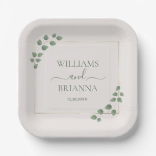 Moderne Minimalistische Geometrische RahmenWedding Pappteller